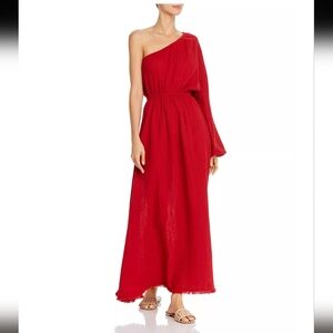 NWT Red Carter one sleeve maxi dress Small